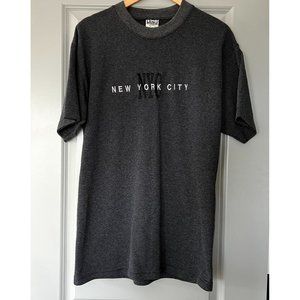 New York City NYC Vintage King Cotton Grey Short Sleeve Tee Large Textured